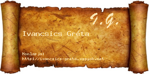 Ivancsics Gréta névjegykártya