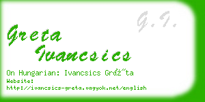 greta ivancsics business card